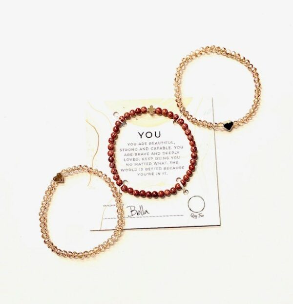 Bracelet Stack- Delicate Sun Stone - Stretch Fit - Image 2