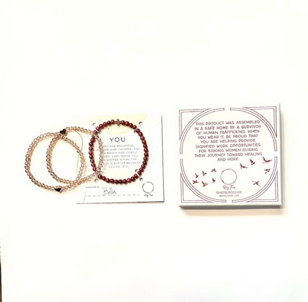 Bracelet Stack- Delicate Sun Stone - Stretch Fit