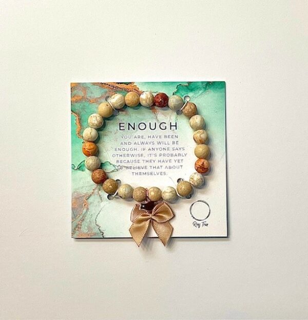 "Enough" - Neutral Jasper Free Bird Bracelet - Stretch Fit