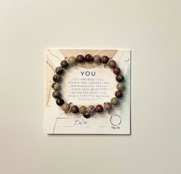 "You" - Lace Agate Free Bird Bracelet - Stretch Fit