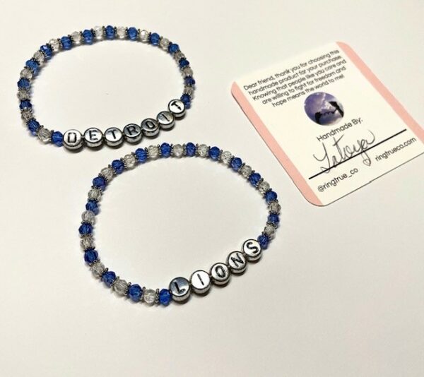 Detroit Lions Inspired Bracelet Set- Stretch Fit - Image 3