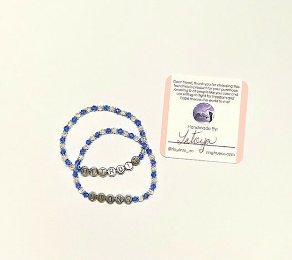 Detroit Lions Inspired Bracelet Set- Stretch Fit - Image 4