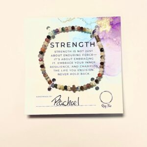 "Strength By Morgan"- Delicate Mixed Agate - Stretch Fit