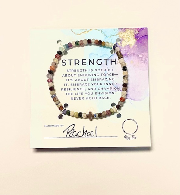 "Strength By Morgan"- Delicate Mixed Agate - Stretch Fit
