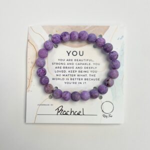 You -  Matte Purple Agate Bracelet - Stretch Fit (also available in youth size)
